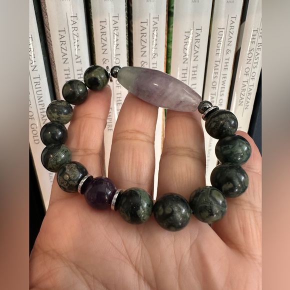 KAMBABA + FLUORITE NATURAL STONES BRACELET size 7.5” - Picture 10 of 11